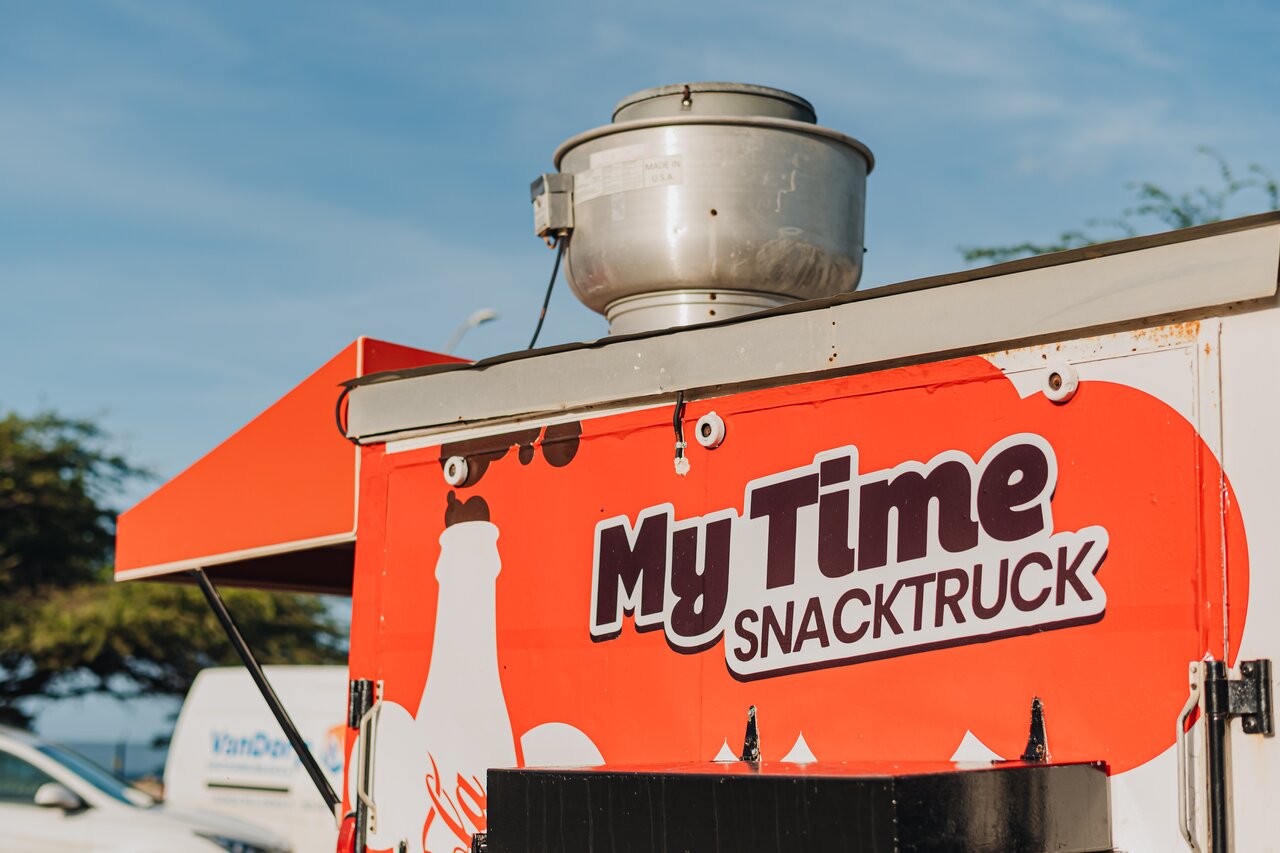 The My Time Snack truck window and seating